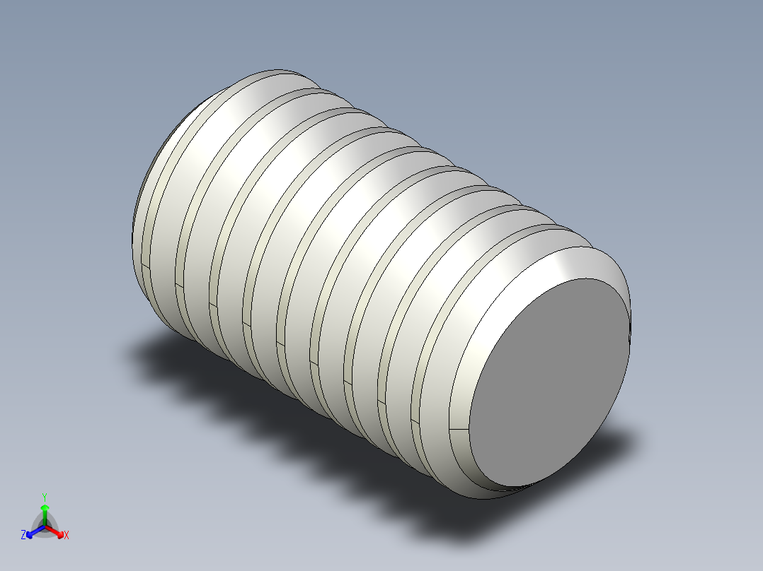 DIN 913-ISO 4026 固定螺钉-M6 L=10.STEP正等轴测图