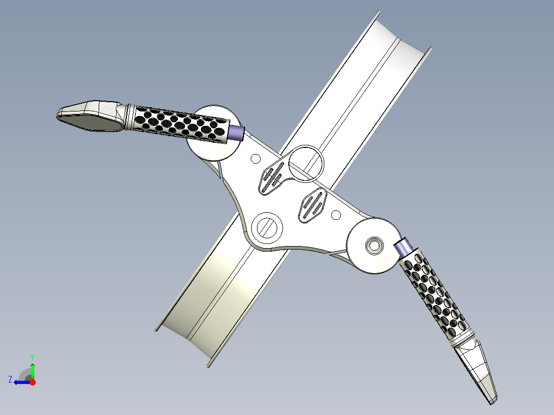 摩托车斩波器叉3D模型右视图