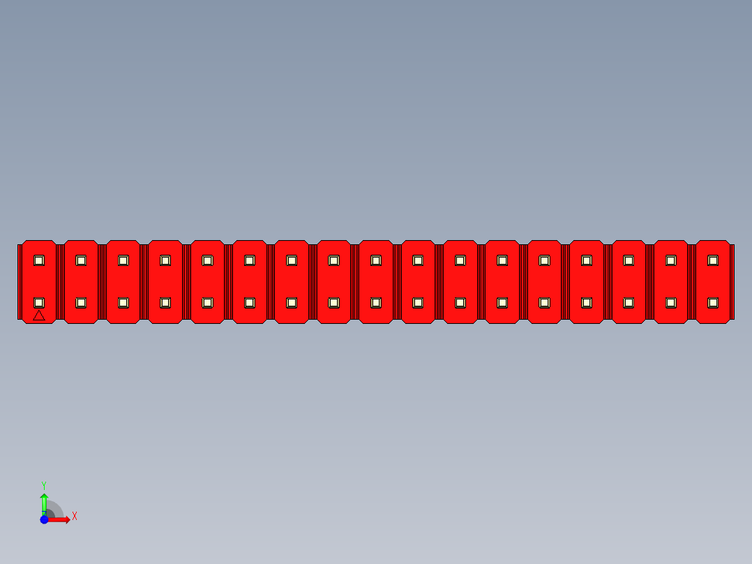 彩色公头100mil（2.54mm）系列-DS1021_red_2x17p_100mil_Type5_rev1.0前视图