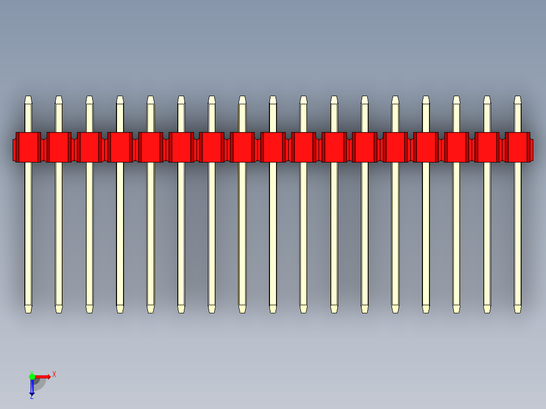 彩色公头100mil（2.54mm）系列-DS1021_red_2x17p_100mil_Type5_rev1.0俯视图