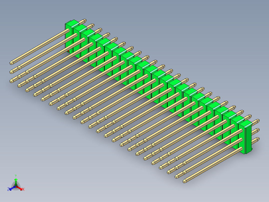 彩色公头100mil（2.54mm）系列-DS1021_green_3x23p_100mil_Type19_rev1.0