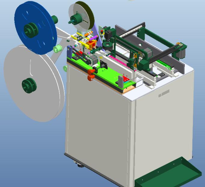 在线式电子元件检测编带包装机3D模型