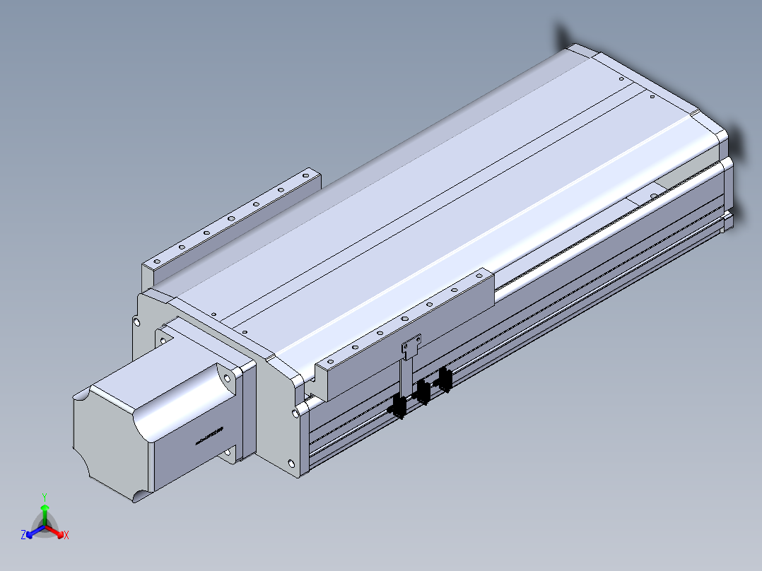 东锦丝杆传动-直线滑台模组DH270-C-L10-S300-BC-T1000W-C3正等轴测图
