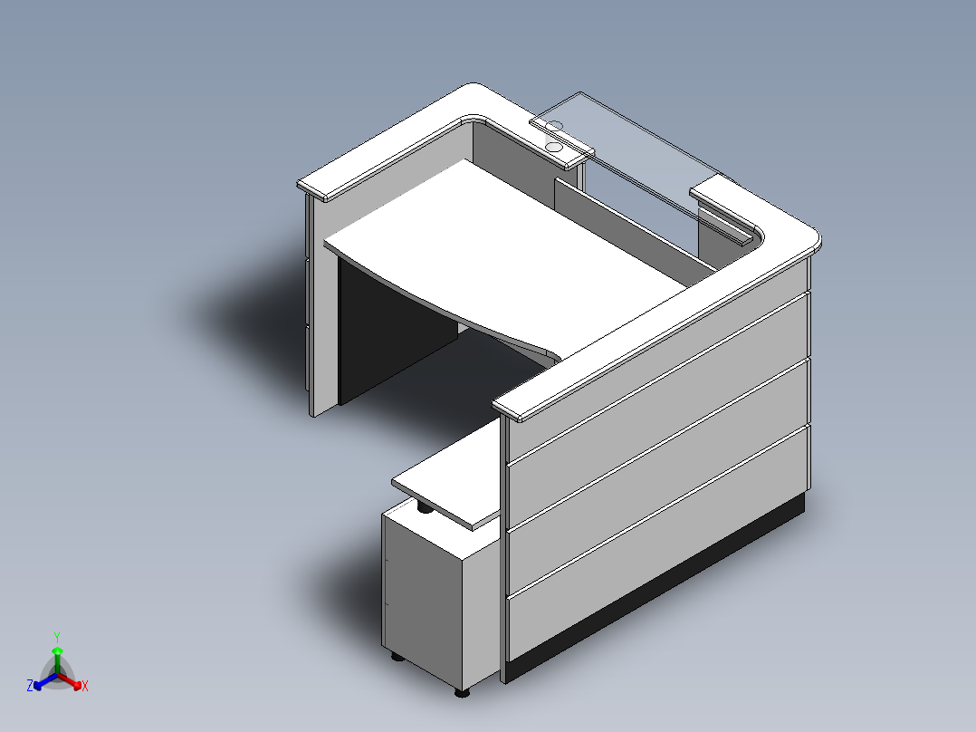 办公桌-20 SW STP正等轴测图