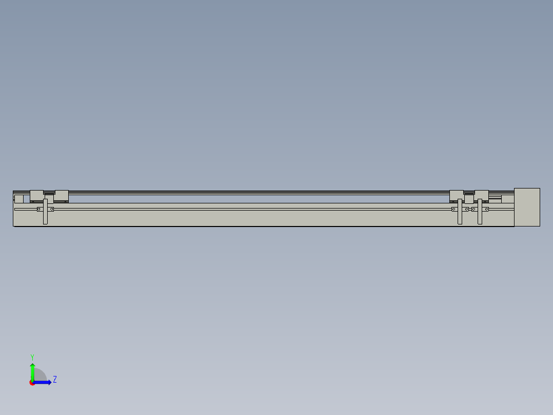 直线模组LHA6-S650-L-100W(16丝杆)设计图纸左视图