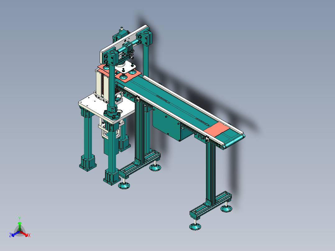 料仓固定式板块供料机构正等轴测图