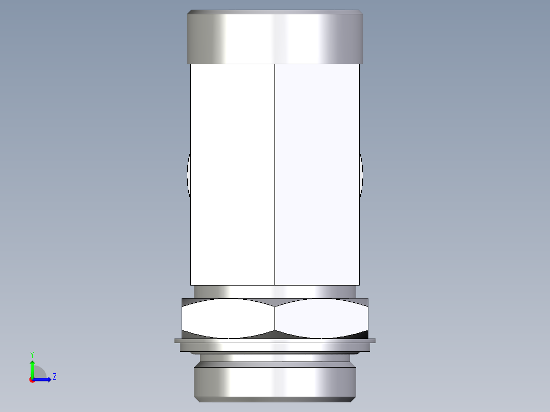 卡套式工业通用硬管接头EO_Adjustable_locknut_run_tee_LEE42LROMDCF左视图