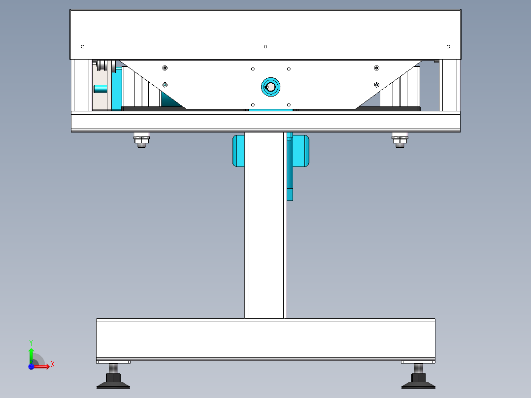 层压机托盘运输机前视图