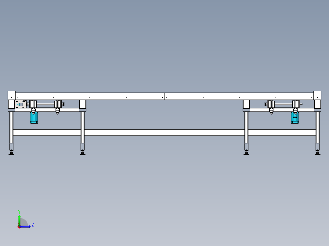 层压机托盘运输机左视图