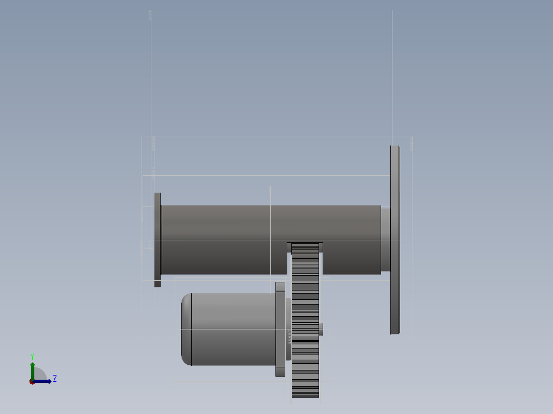 Q244-投射式自动投石器的设计【三维SolidWorks】左视图