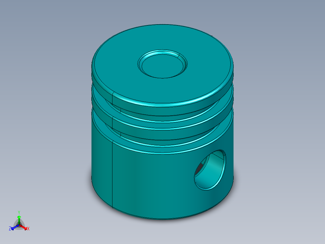 气缸电机-2851 Teal - Bright Bluish GreenTechnic Engine Piston Round正等轴测图