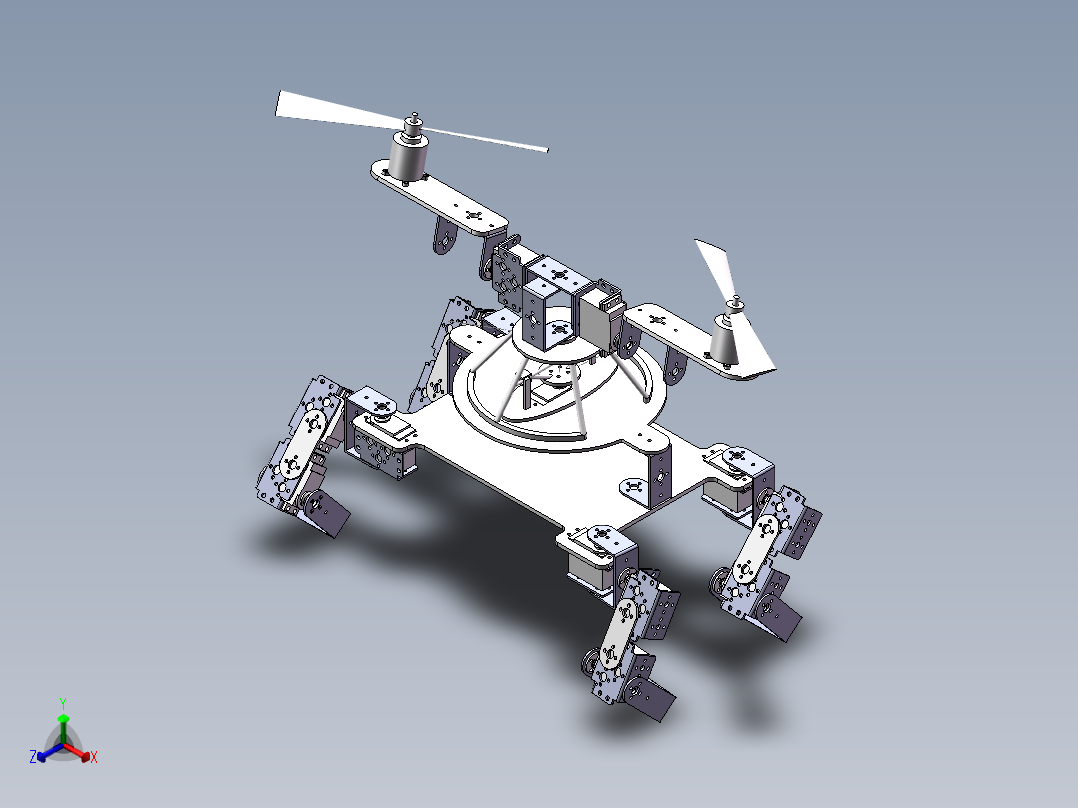 四足飞行 1（三维+课设+程序+二维）正等轴测图