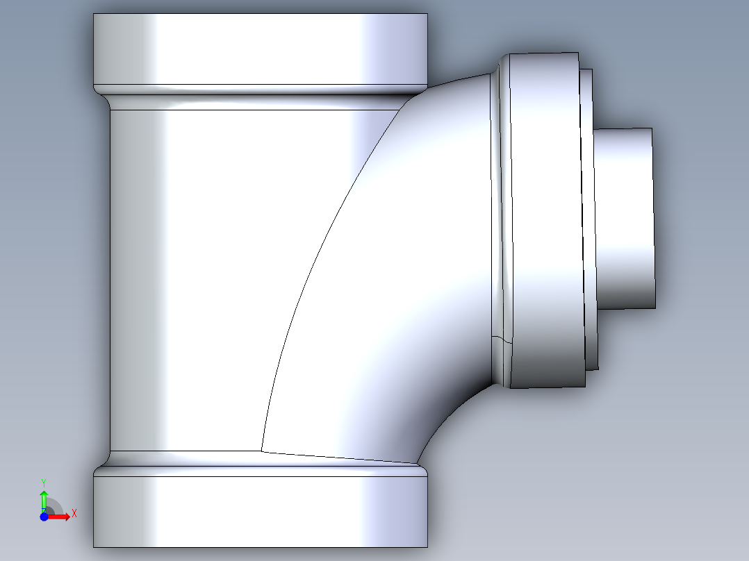 船舶管路系统S14_SeaDrainPLUS_SanitaryReducingTee-SxSxS_37E261534_4x2in Sea Drain Plus - Sanitary Reducing Tee - SxS前视图
