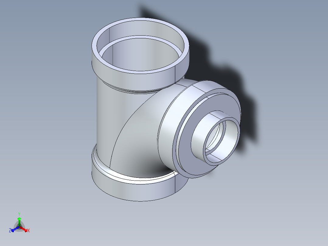 船舶管路系统S14_SeaDrainPLUS_SanitaryReducingTee-SxSxS_37E261534_4x2in Sea Drain Plus - Sanitary Reducing Tee - SxS正等轴测图