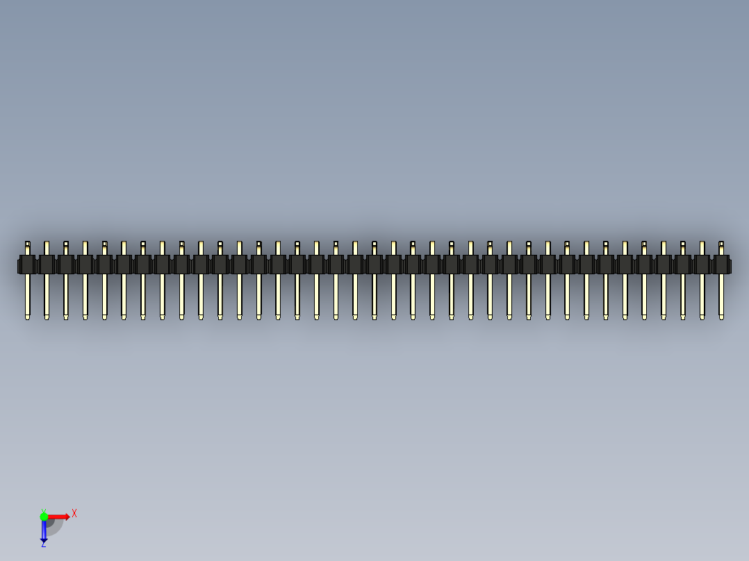 彩色公排针 100mil 2.54mm 系列-DS1022_black_37p_100mil_Type_SMT_R1_rev1.0俯视图