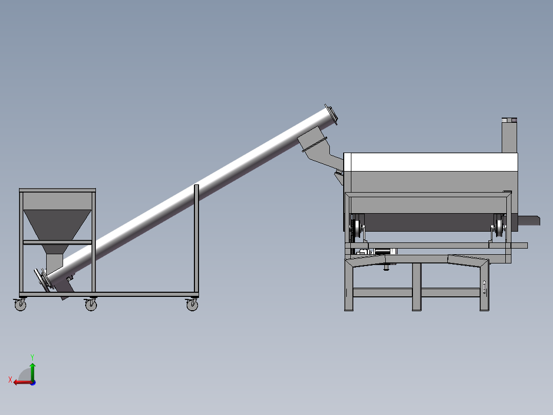 粮食烘干机设计资料含SW模型图纸+CAD后视图