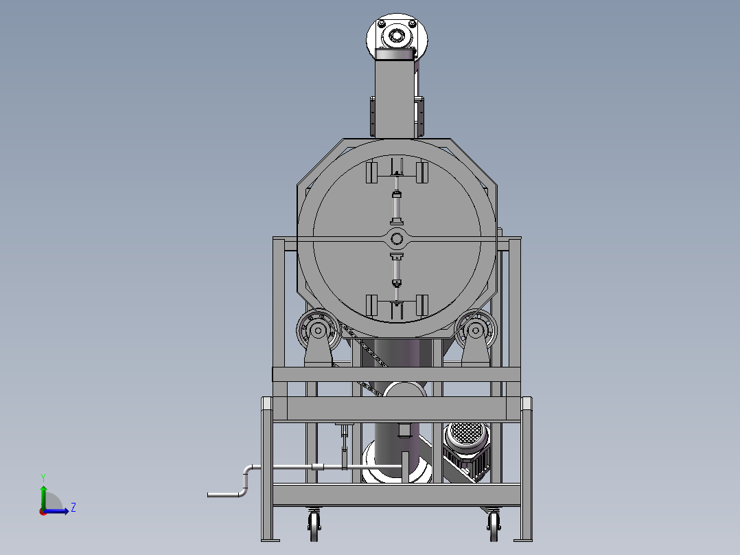 粮食烘干机设计资料含SW模型图纸+CAD左视图