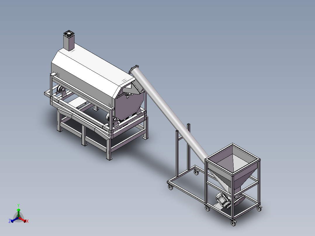 粮食烘干机设计资料含SW模型图纸+CAD正等轴测图