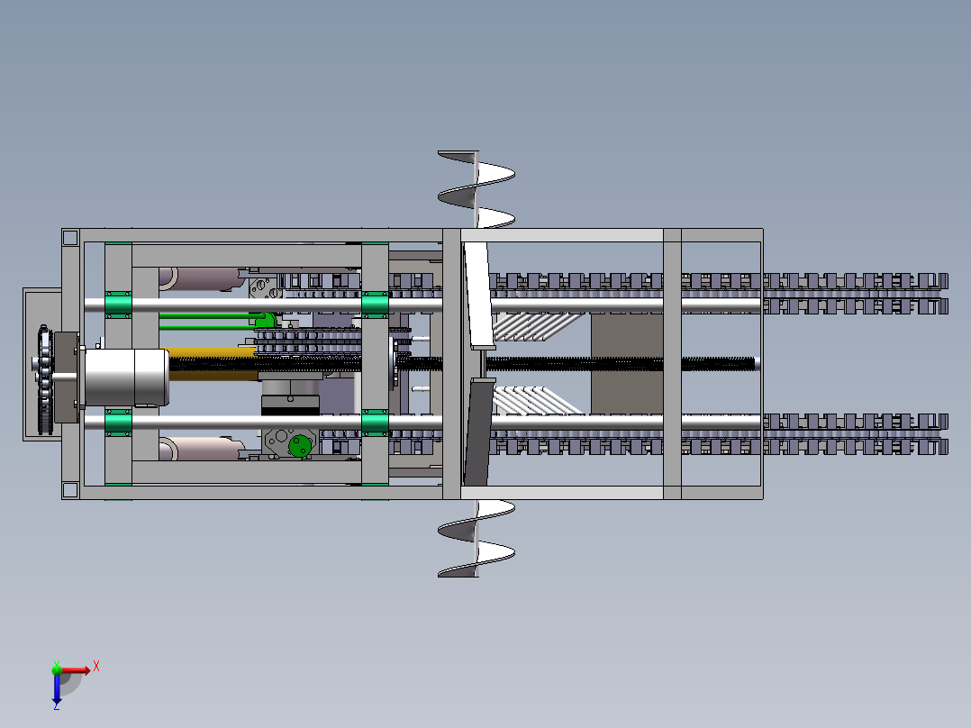山药收获机的设计俯视图