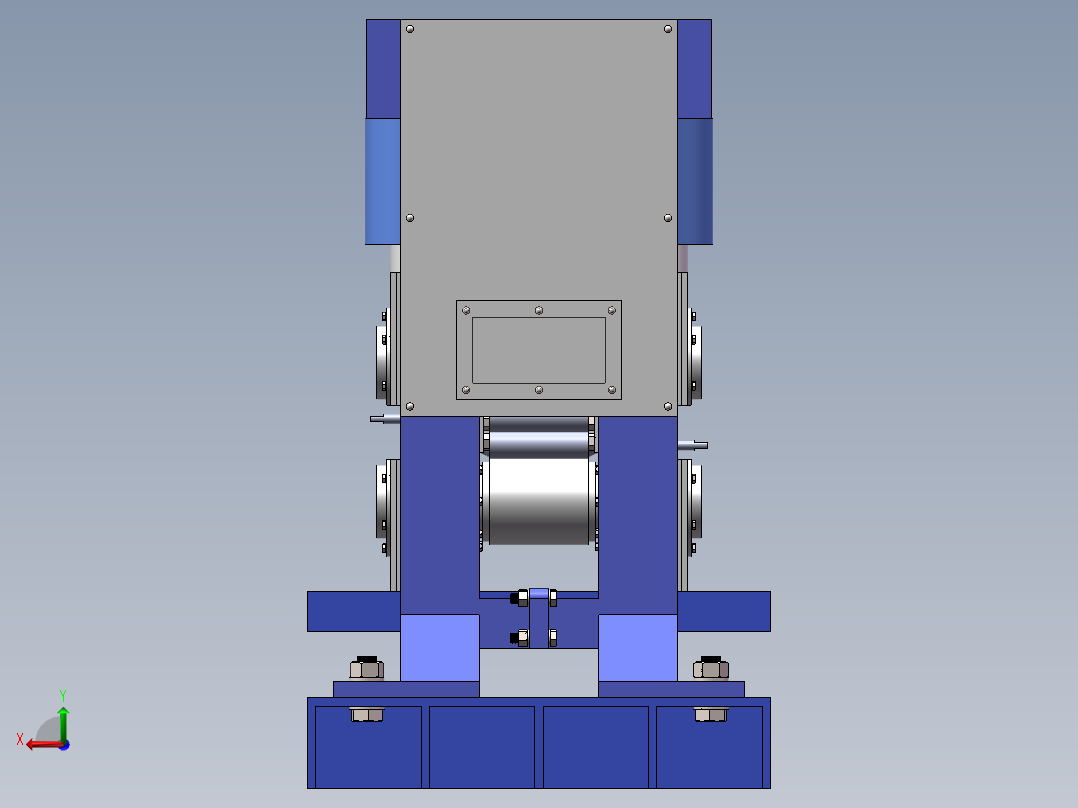 轧机模型与图纸后视图