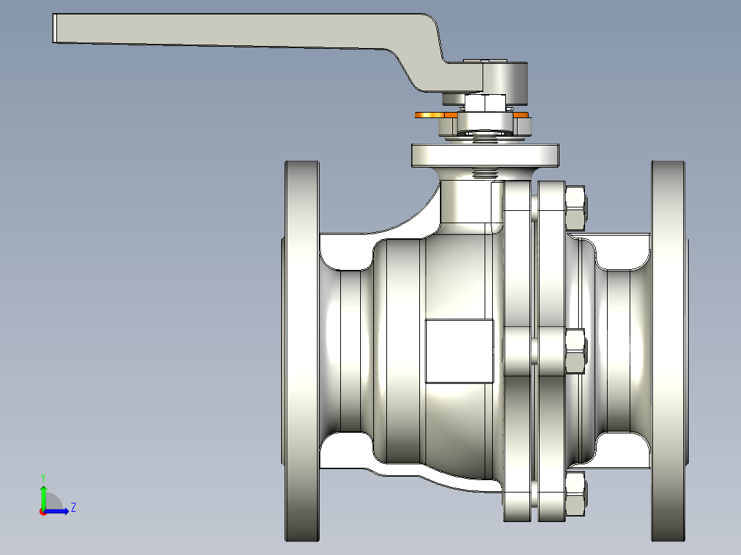 管道手动球阀-水管开关阀-手动阀门User Library-MD52C150DN65-2左视图