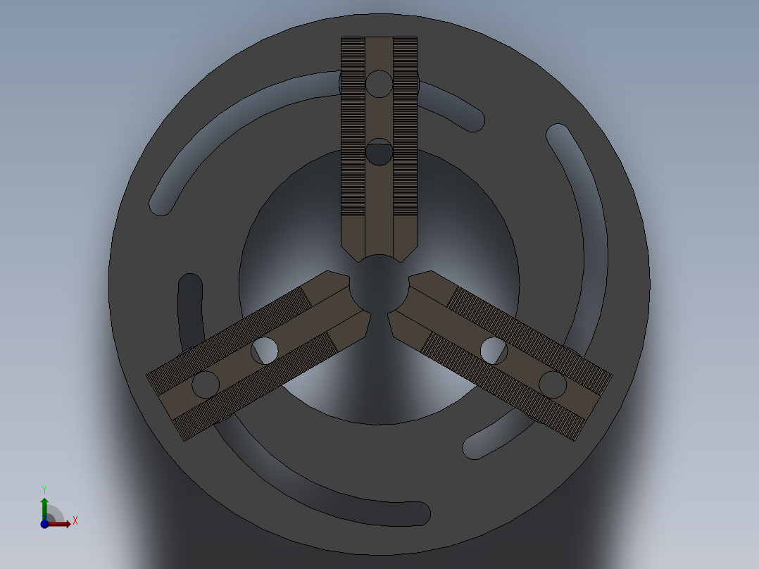 车床三爪卡盘设计模型前视图