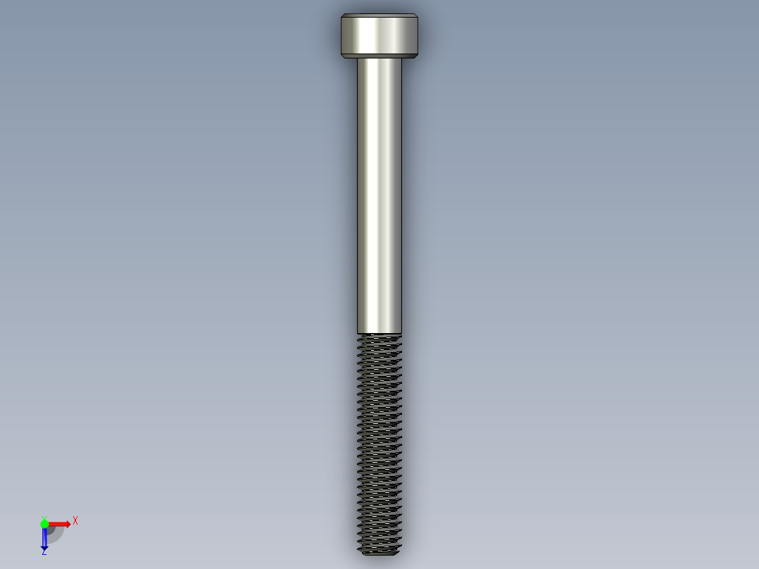 M4 x 0.7mm Thread 45mm LONG SOCKET HEAD CAP SCREW.STEP俯视图