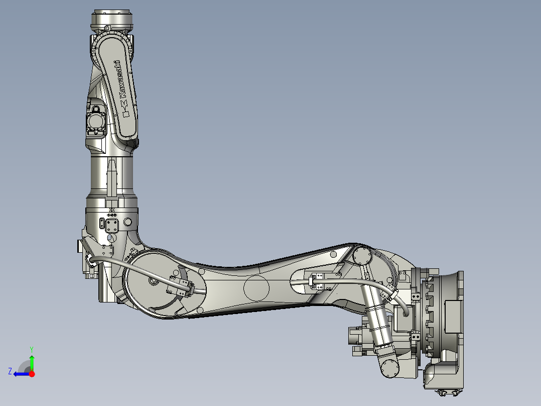 川崎BX165L六轴工业机器人三维模型资料右视图
