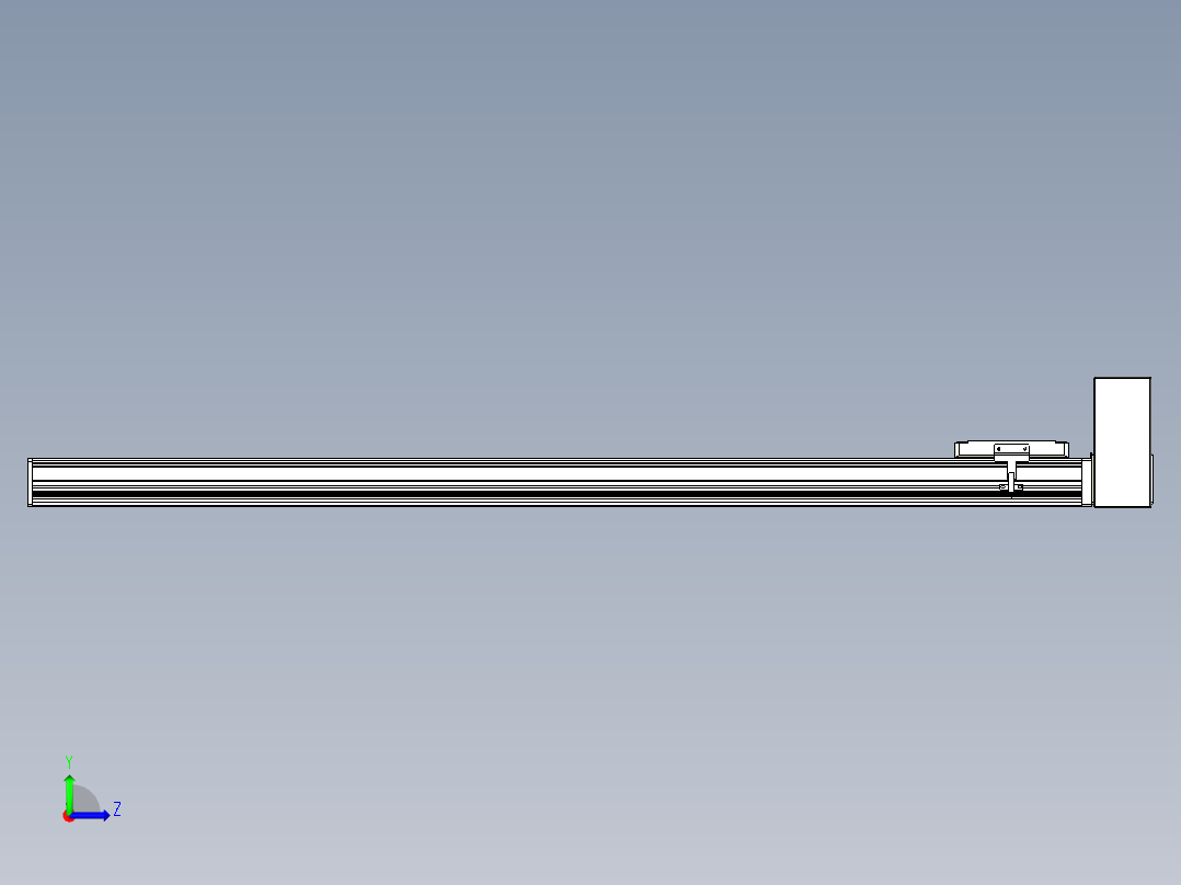 同步带全封闭直线模组TPA-HCB-105D-90-L1000-LU-Y-P20-N3左视图