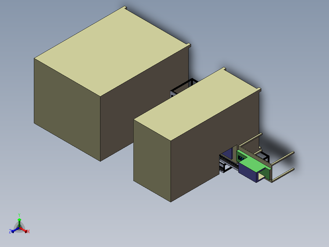 CD盒全自动折弯机sw18可编辑正等轴测图