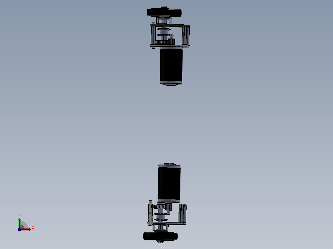 Cim Gear齿轮箱模型3D图纸 Solidworks设计前视图
