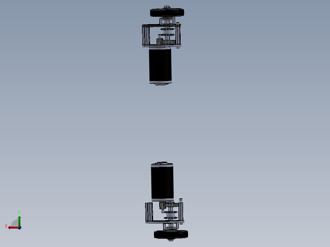 Cim Gear齿轮箱模型3D图纸 Solidworks设计后视图