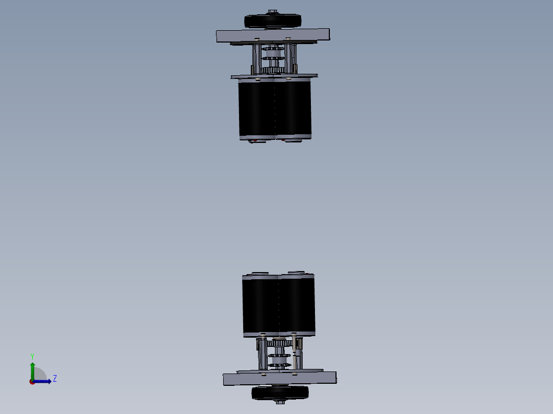 Cim Gear齿轮箱模型3D图纸 Solidworks设计左视图
