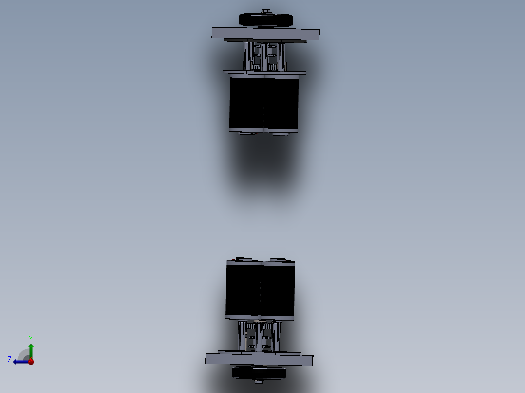 Cim Gear齿轮箱模型3D图纸 Solidworks设计右视图