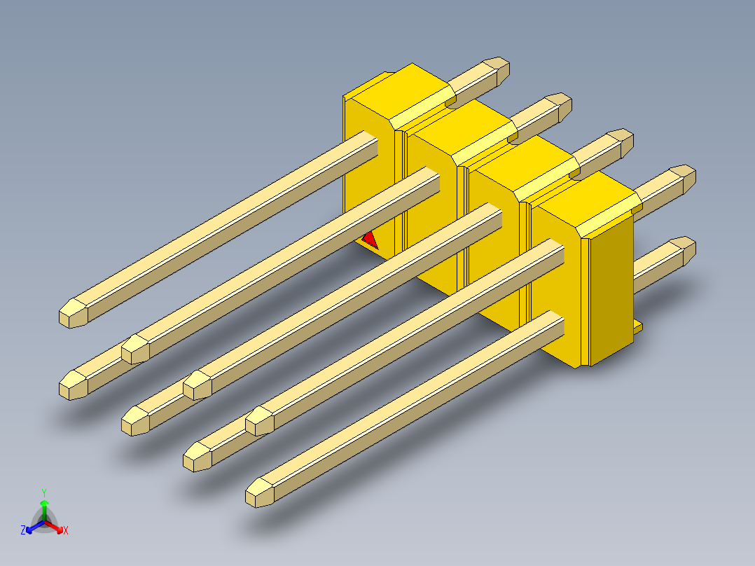 彩色公头100mil（2.54mm）系列-DS1021_yellow_2x04p_100mil_Type5_rev1.0