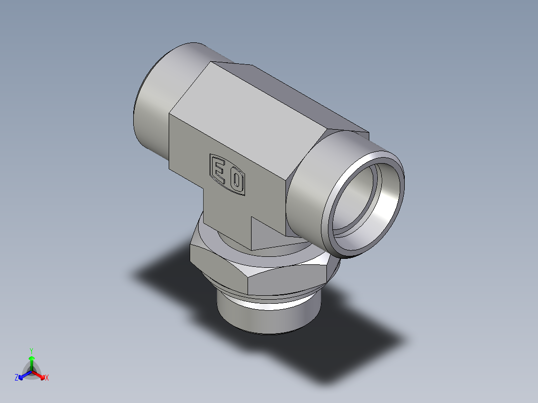 卡套式工业通用硬管接头EO_Adjustable_locknut_branch_tee_TEE22LROMDCF