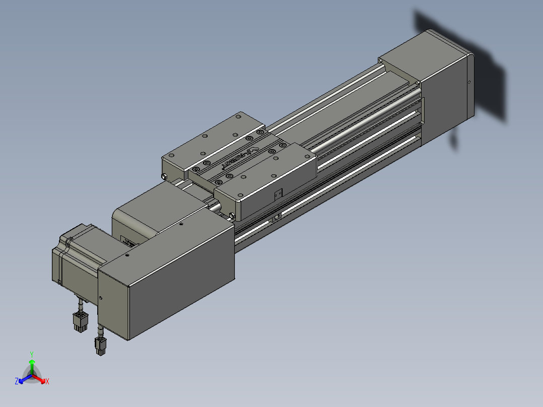 威洛博直线电机模组EB8-L100-S200-BL-P75-MS3正等轴测图