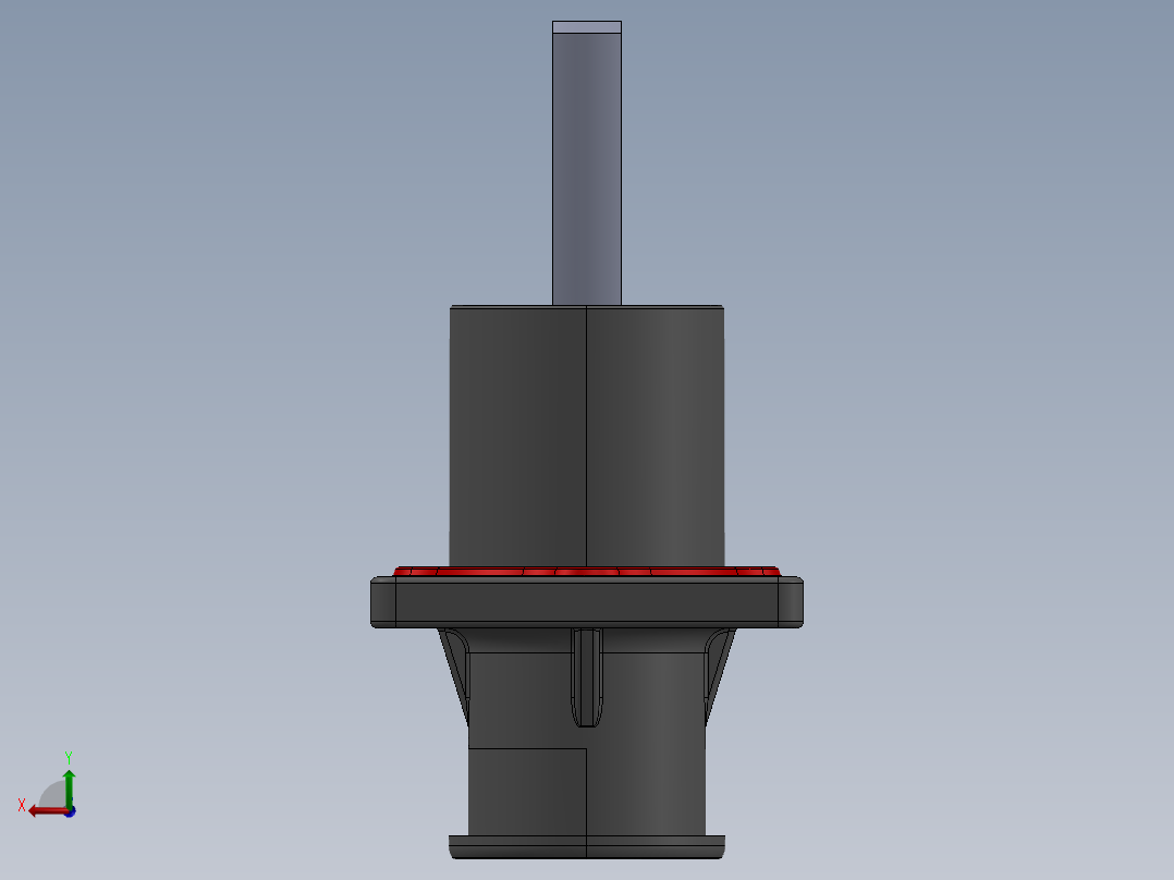 负极-8.0单芯弯头连接器插座(IP67B)UL1500V（铜排螺纹孔）_大法兰-琥正后视图