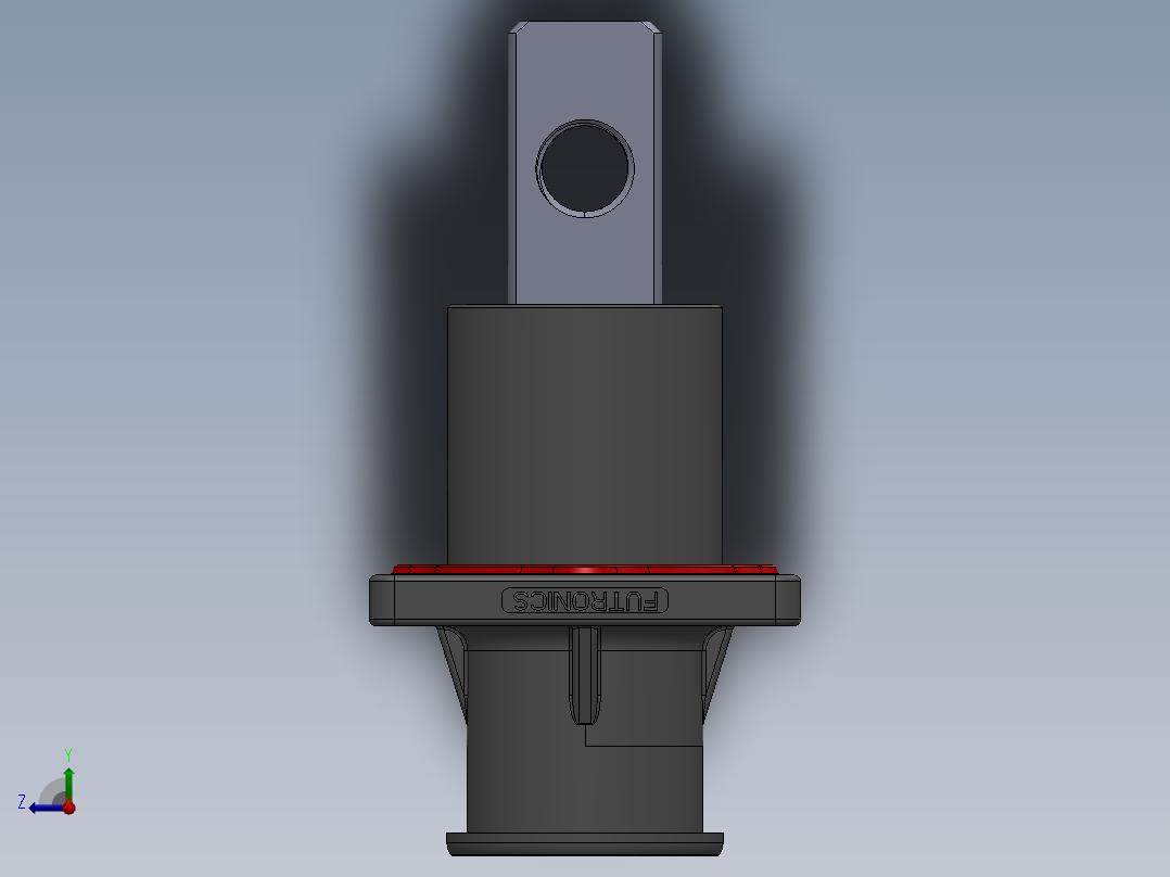 负极-8.0单芯弯头连接器插座(IP67B)UL1500V（铜排螺纹孔）_大法兰-琥正右视图