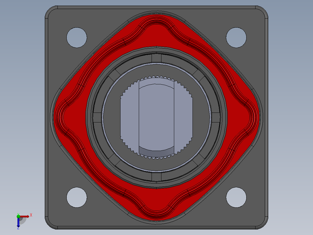 负极-8.0单芯弯头连接器插座(IP67B)UL1500V（铜排螺纹孔）_大法兰-琥正俯视图