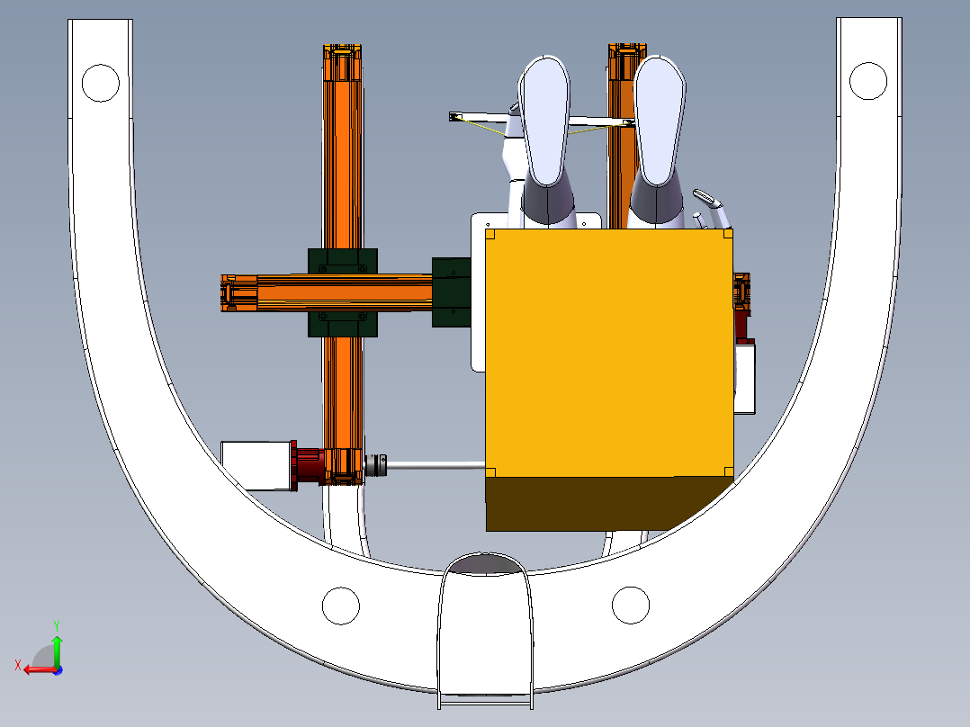 多自由度绳牵引上肢康复机器人三维SW模型后视图