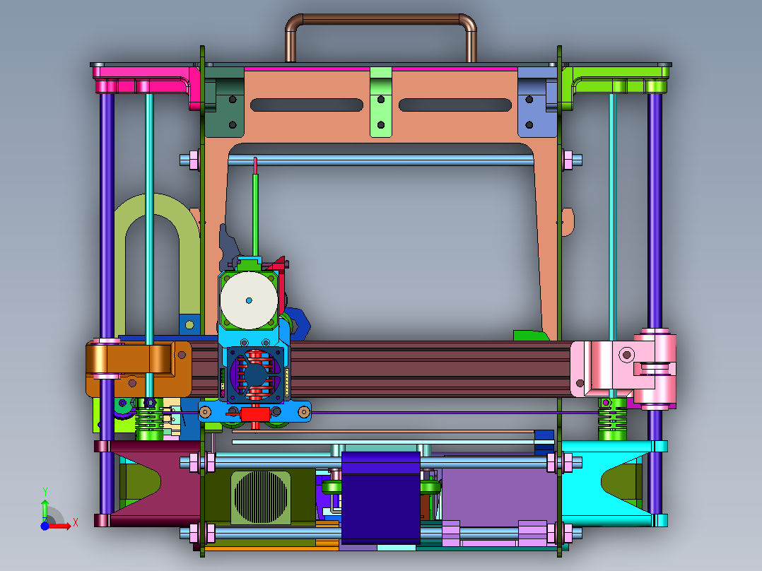 近端手提高精度三维打印机前视图