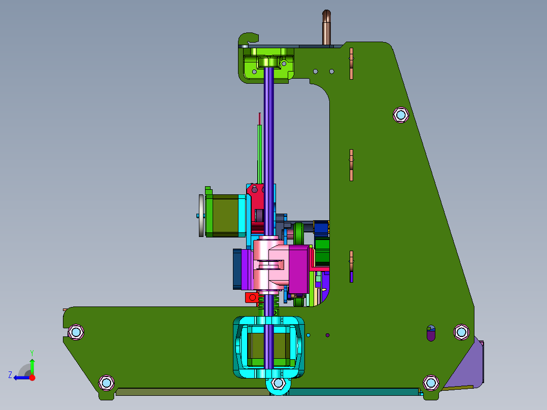 近端手提高精度三维打印机右视图