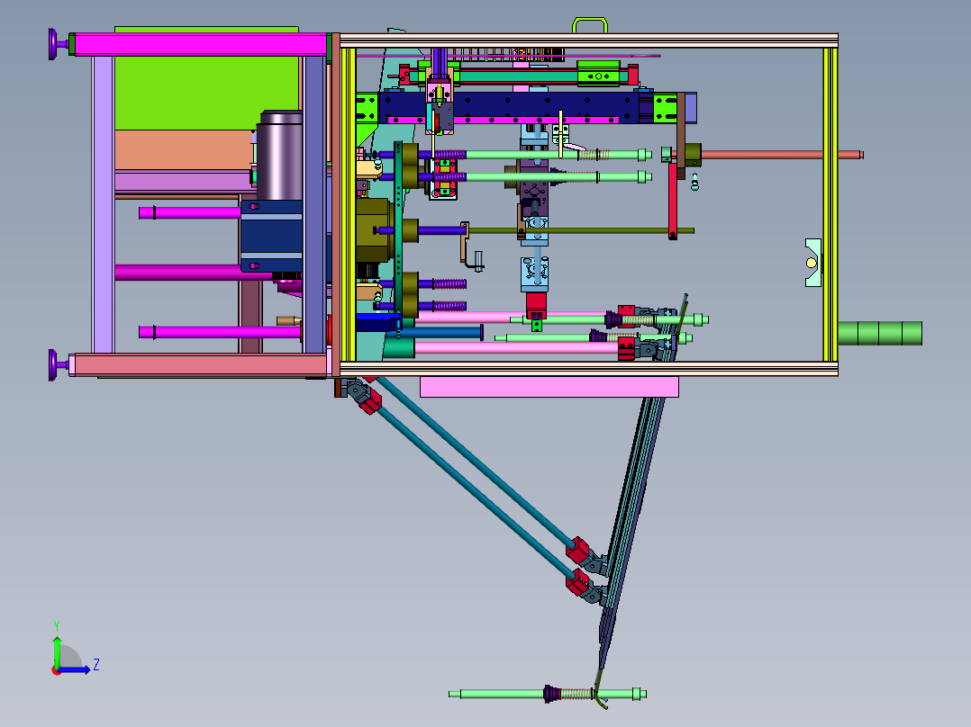 发动机喷油器顶杆组装装置左视图