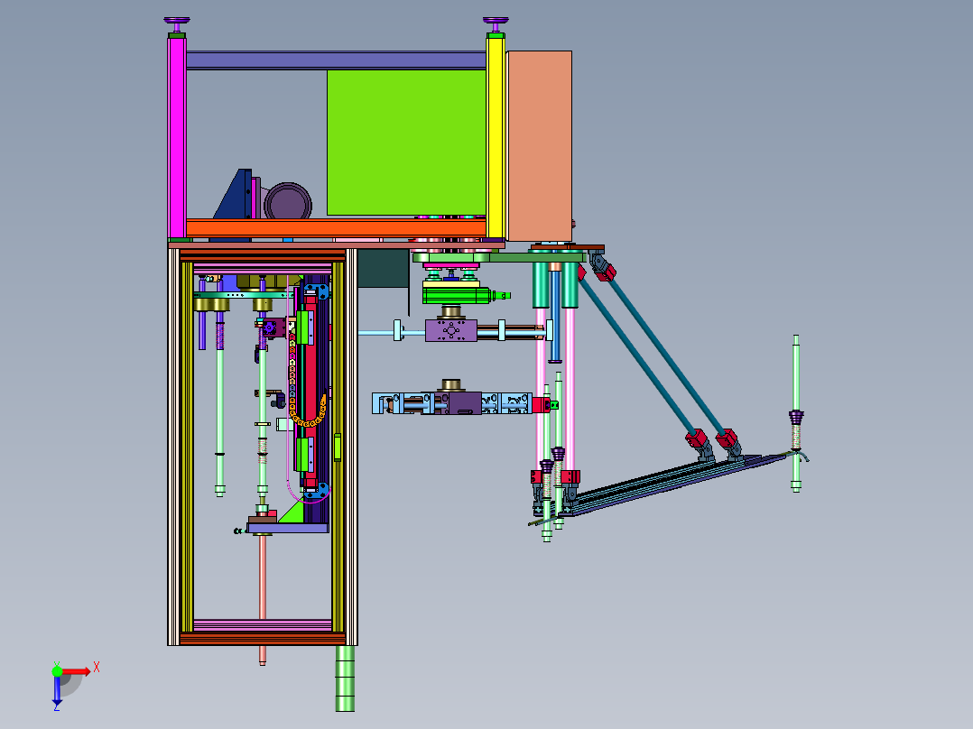 发动机喷油器顶杆组装装置俯视图