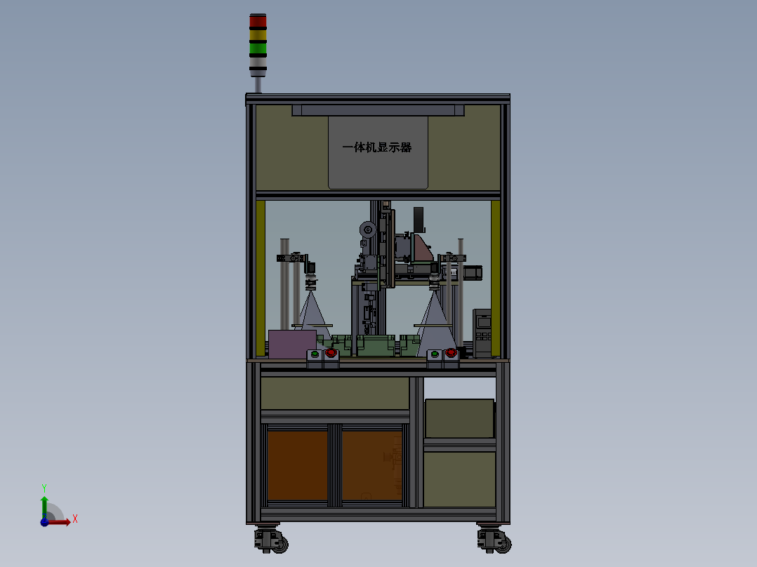 汽车大盖焊线检测4工位转盘sw20可编辑前视图