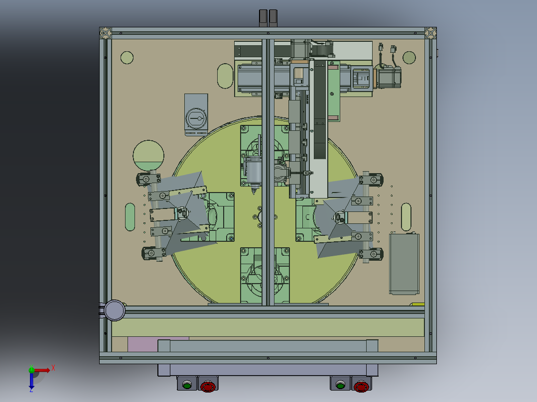 汽车大盖焊线检测4工位转盘sw20可编辑俯视图