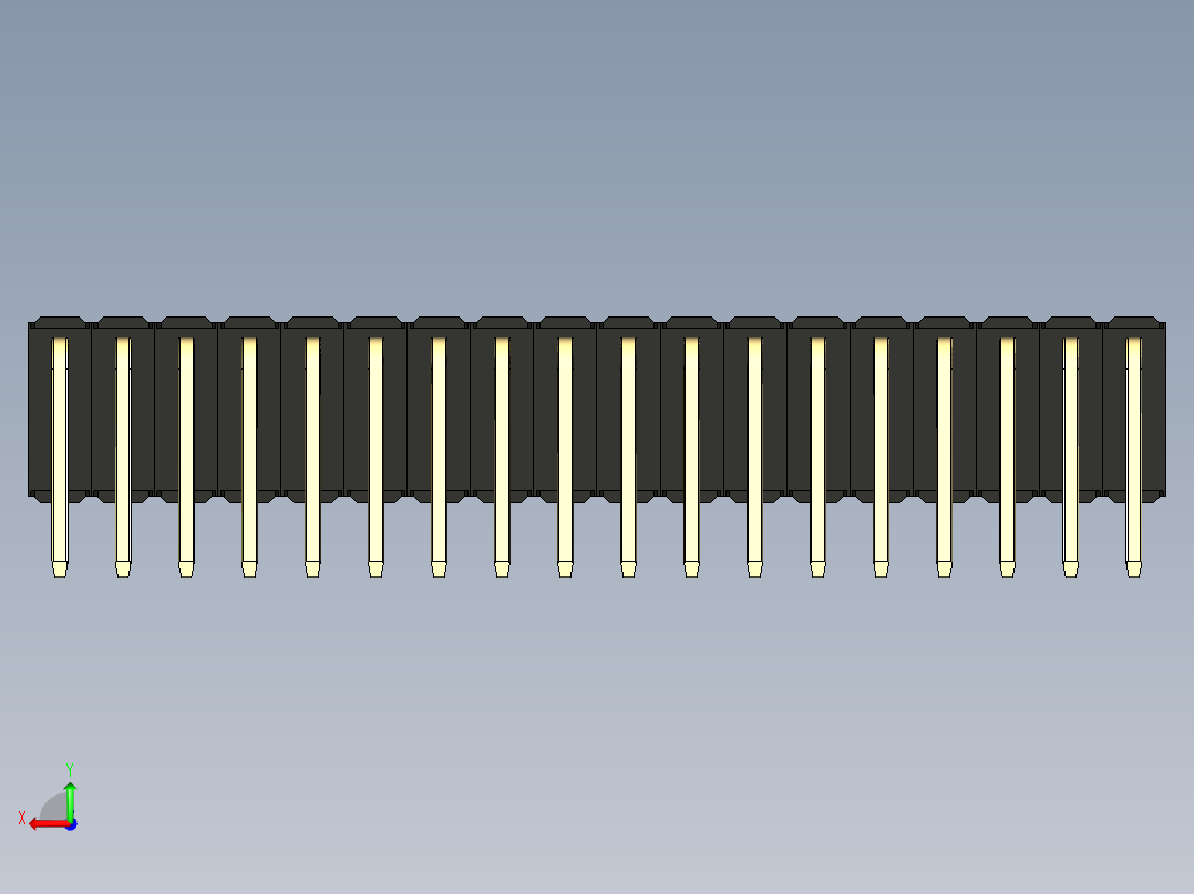 彩色公排针 100mil 2.54mm 系列-DS1022_black_3x18p_100mil_TypeD_rev1.0后视图