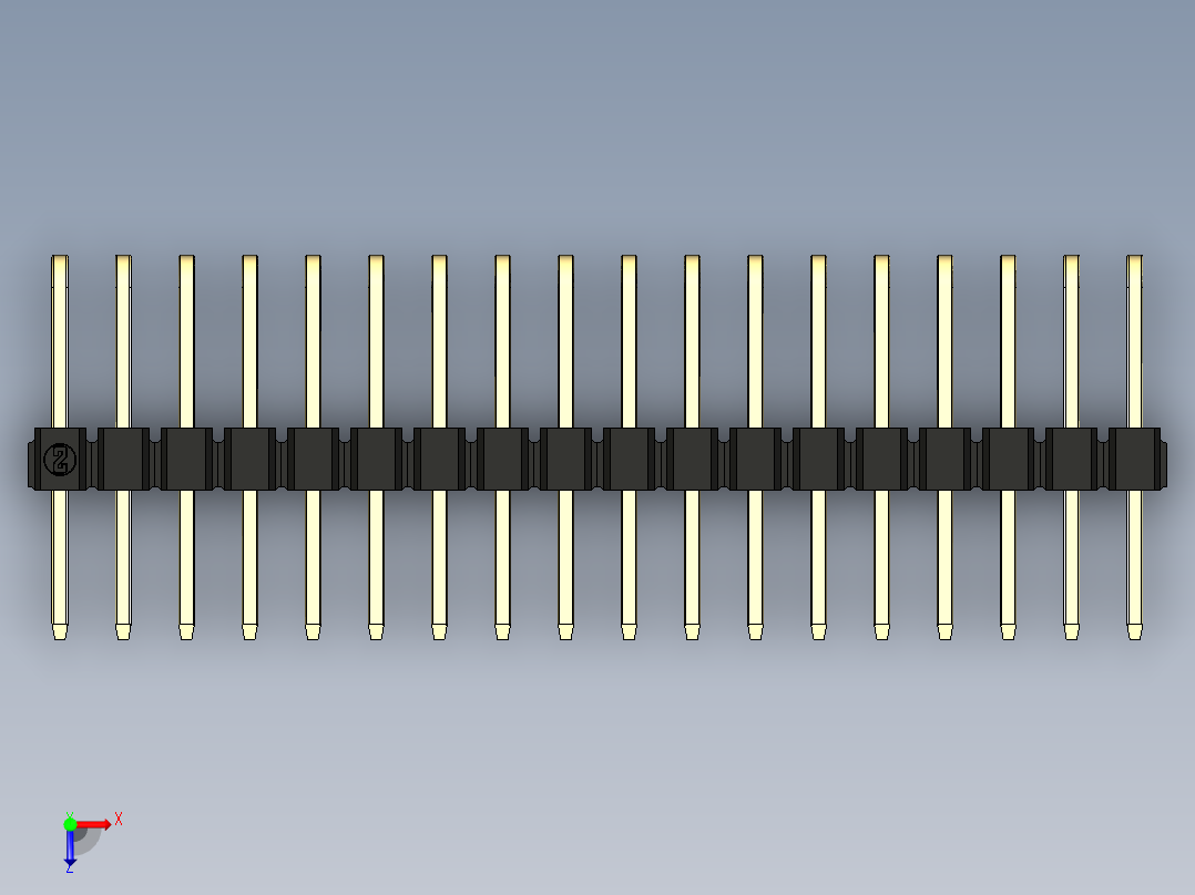 彩色公排针 100mil 2.54mm 系列-DS1022_black_3x18p_100mil_TypeD_rev1.0俯视图
