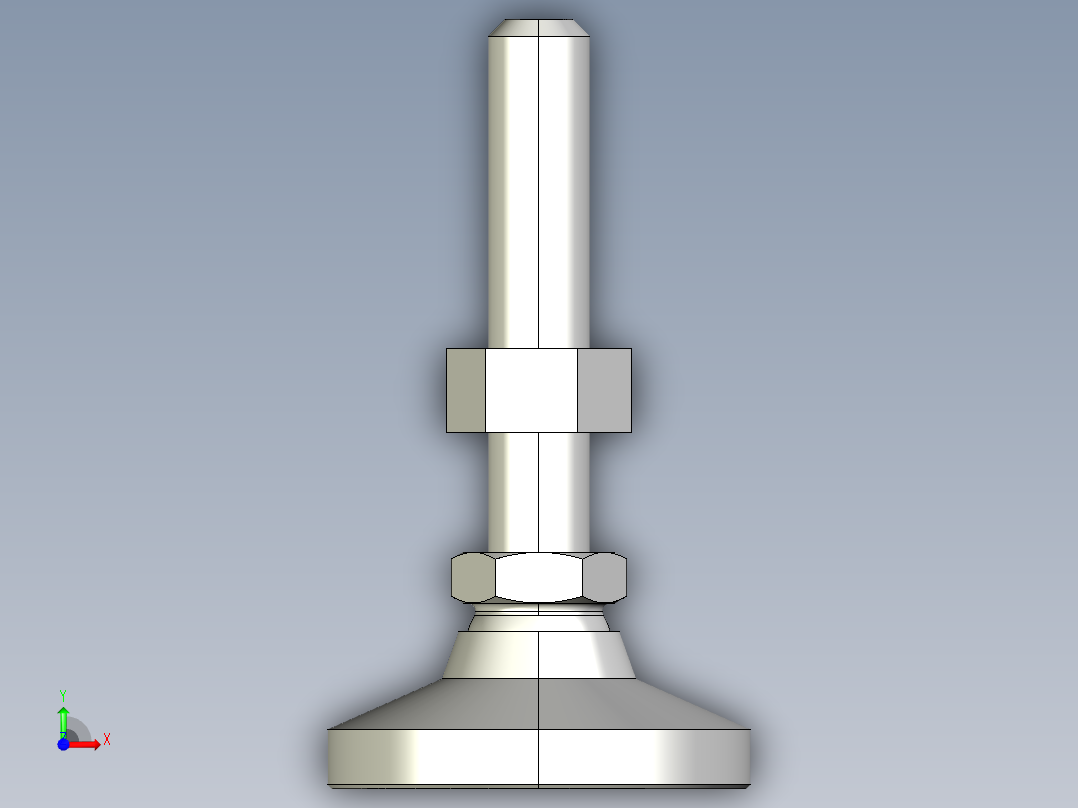 水平調整腳座(SUS製)LM-3D多系列多零件图纸模型前视图